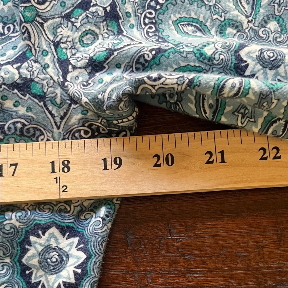 Talbots Blue and White Mandala Print 3/4 - Sleeve Tee Sz M - Picture 8 of 12